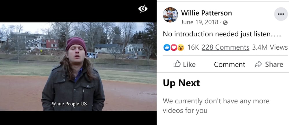 Justin Blackburn's Spoken Viral Poem goes viral on Facebook. This one share from Willie Patterson shows 3.4 Million Views. Collectively, Jusitn's 
